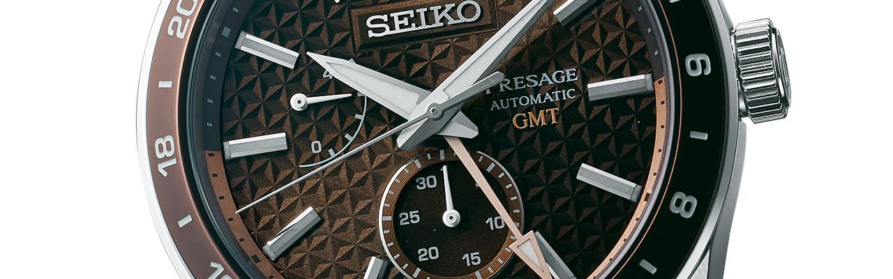 SEIKO Presage Sharp Edged GMT配麻葉面盤、6R64自動機芯- 城邦國際名表
